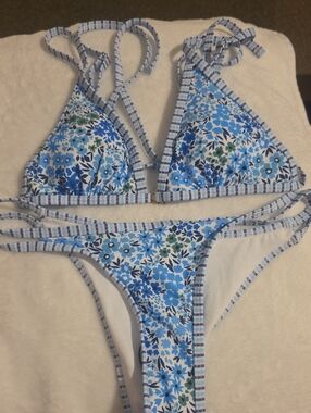 SHEIN Blue Floral Kids One-Piece Swimsuit